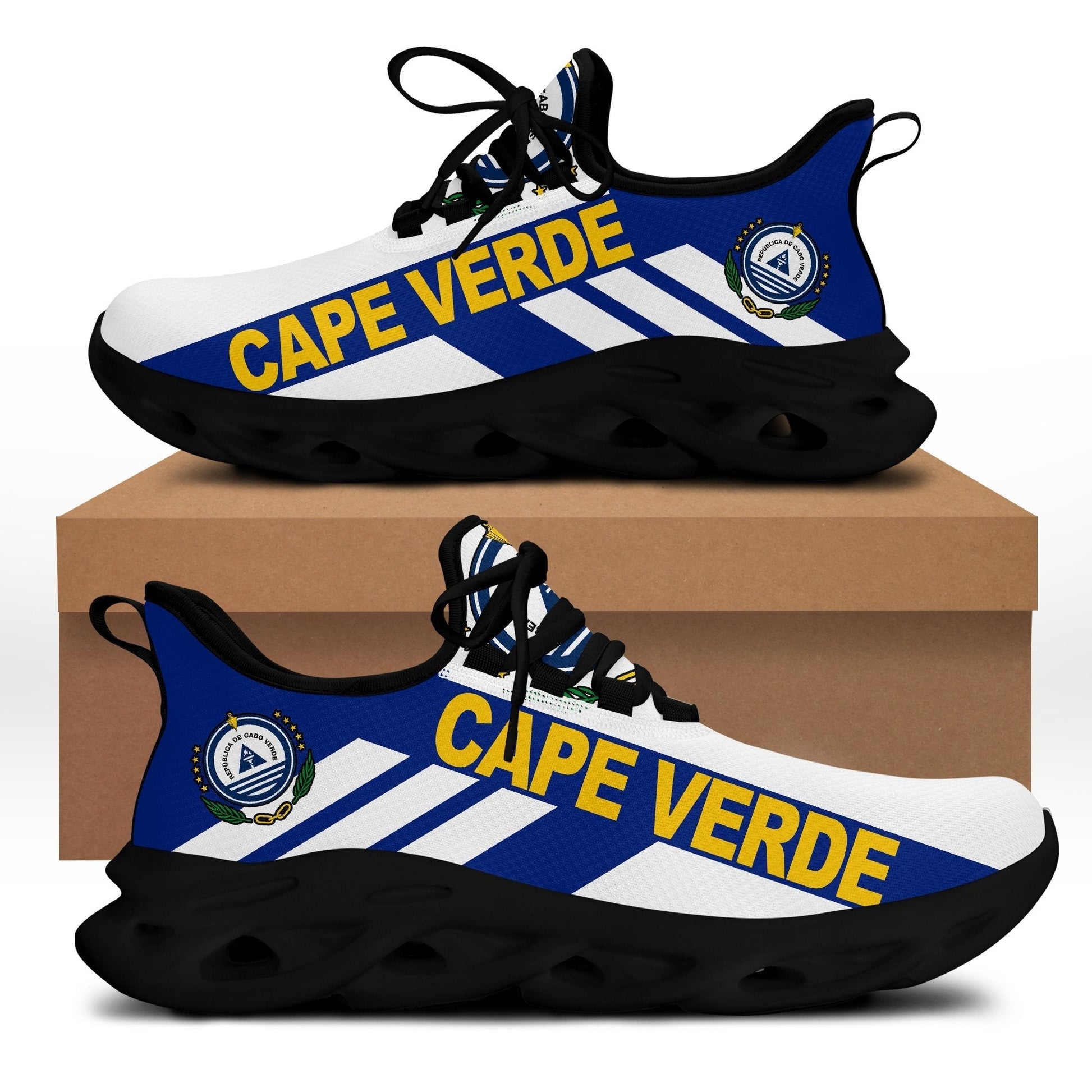 Wonder Print Shop Footwear - Cape Verde Stripe Style Clunky Sneakers LT10