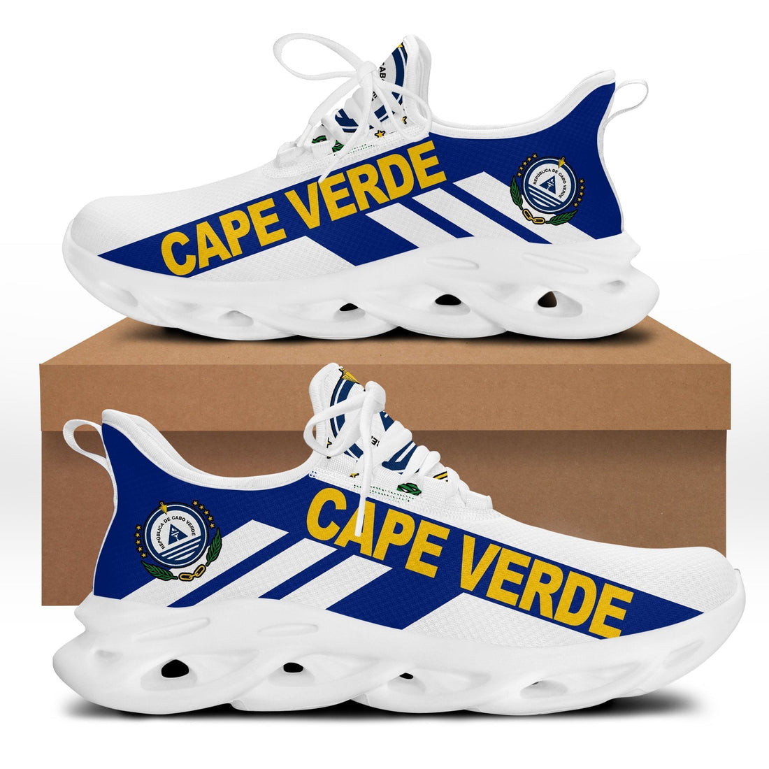 Wonder Print Shop Footwear - Cape Verde Stripe Style Clunky Sneakers LT10