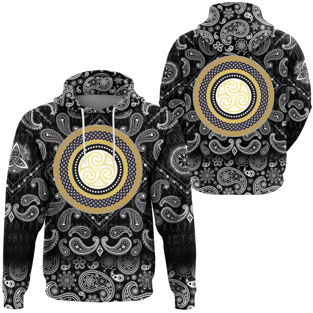 Viking Hoodie Celtic Magic Set with Bandana Paisley Style RLT12