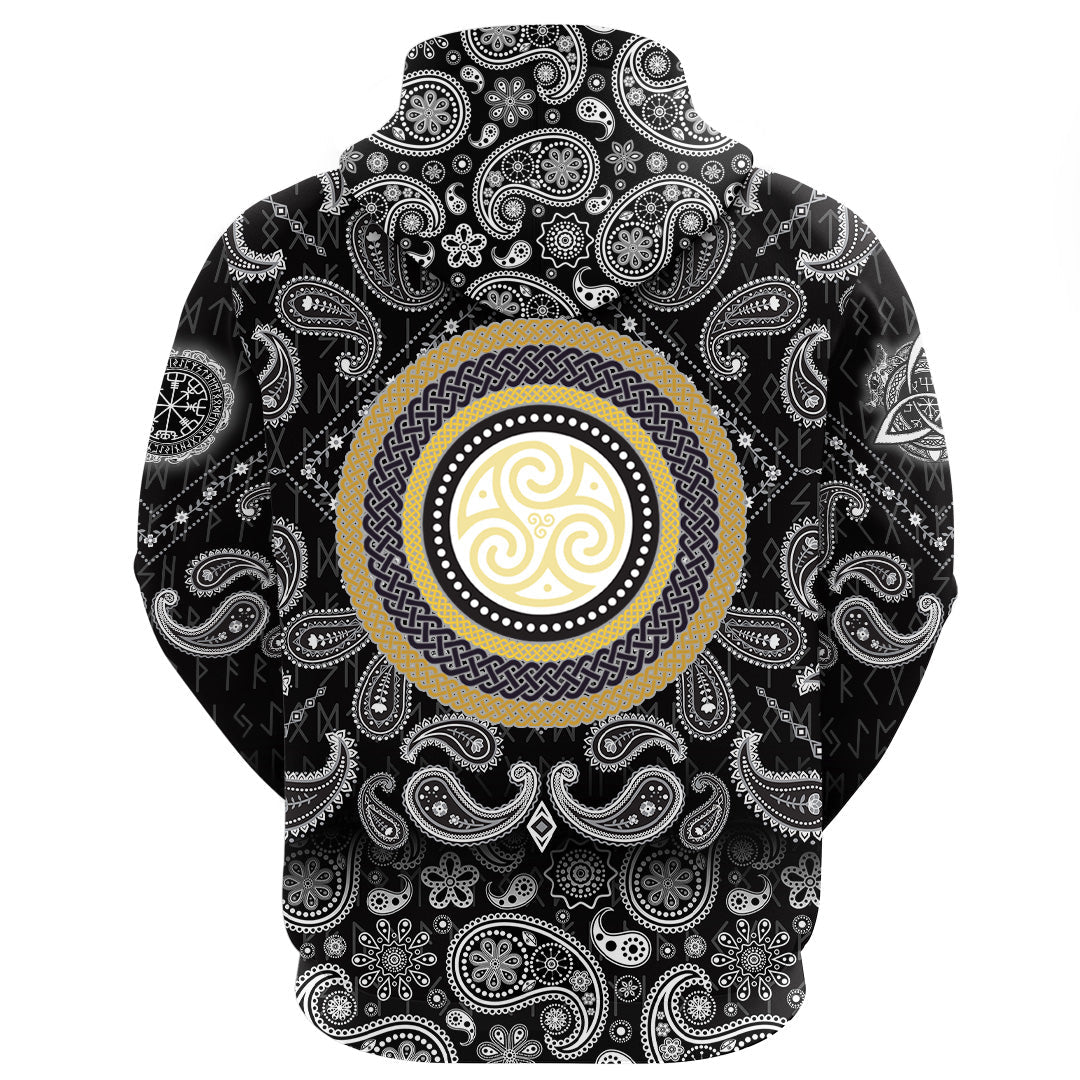 Viking Hoodie Celtic Magic Set with Bandana Paisley Style RLT12
