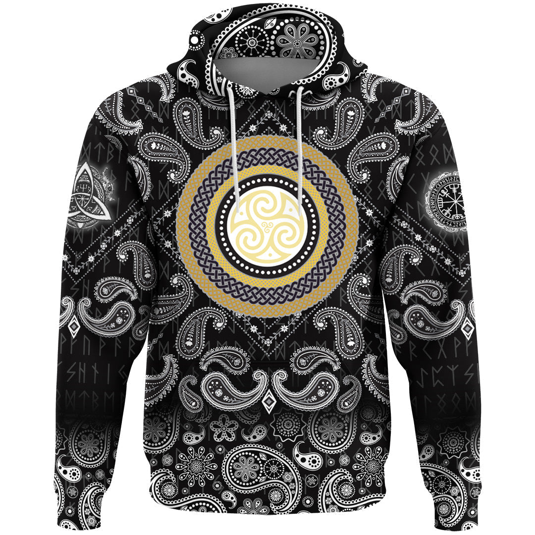 Viking Hoodie Celtic Magic Set with Bandana Paisley Style RLT12