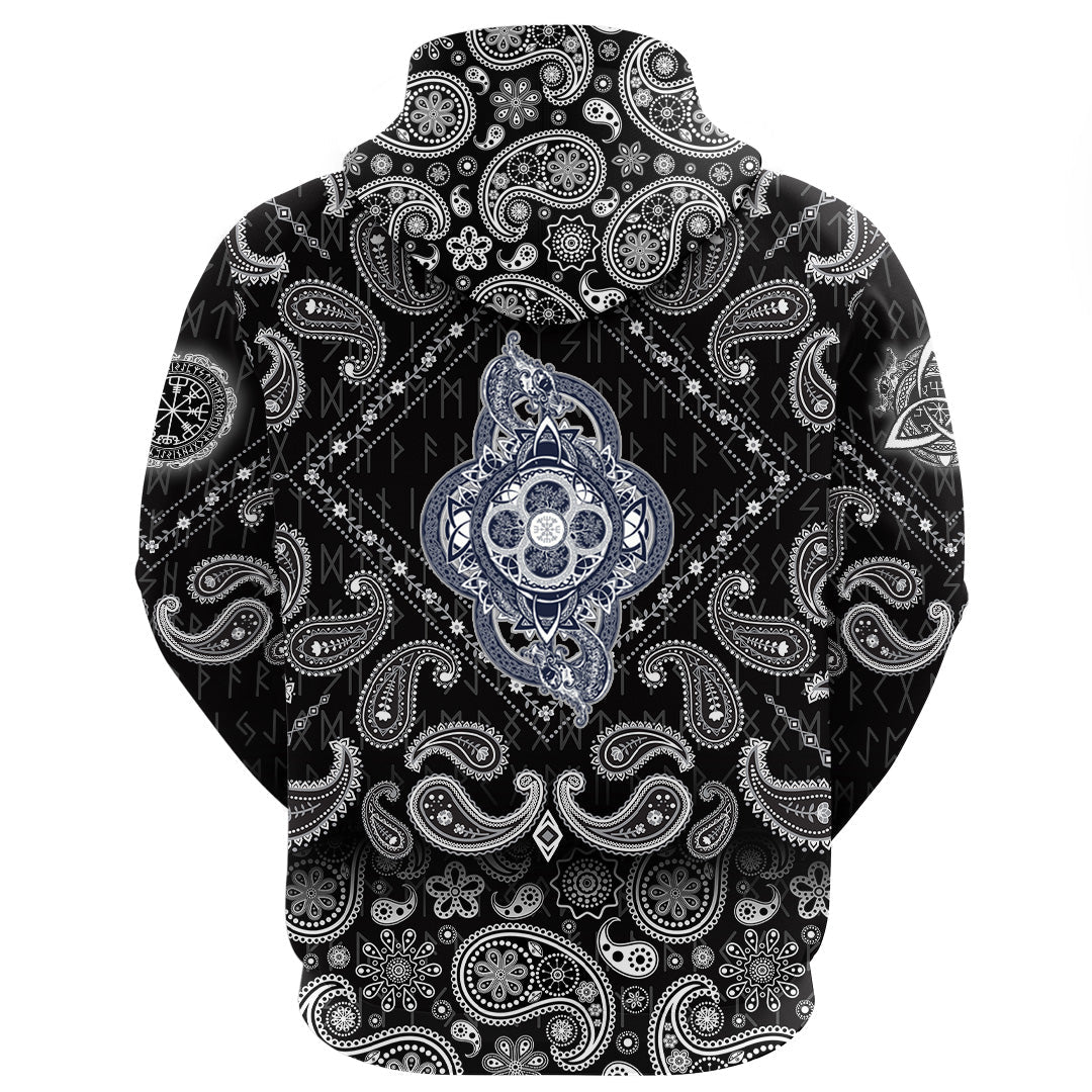 Viking Hoodie Celtic Tree Of Life Tattoo with Bandana Paisley Style RLT12