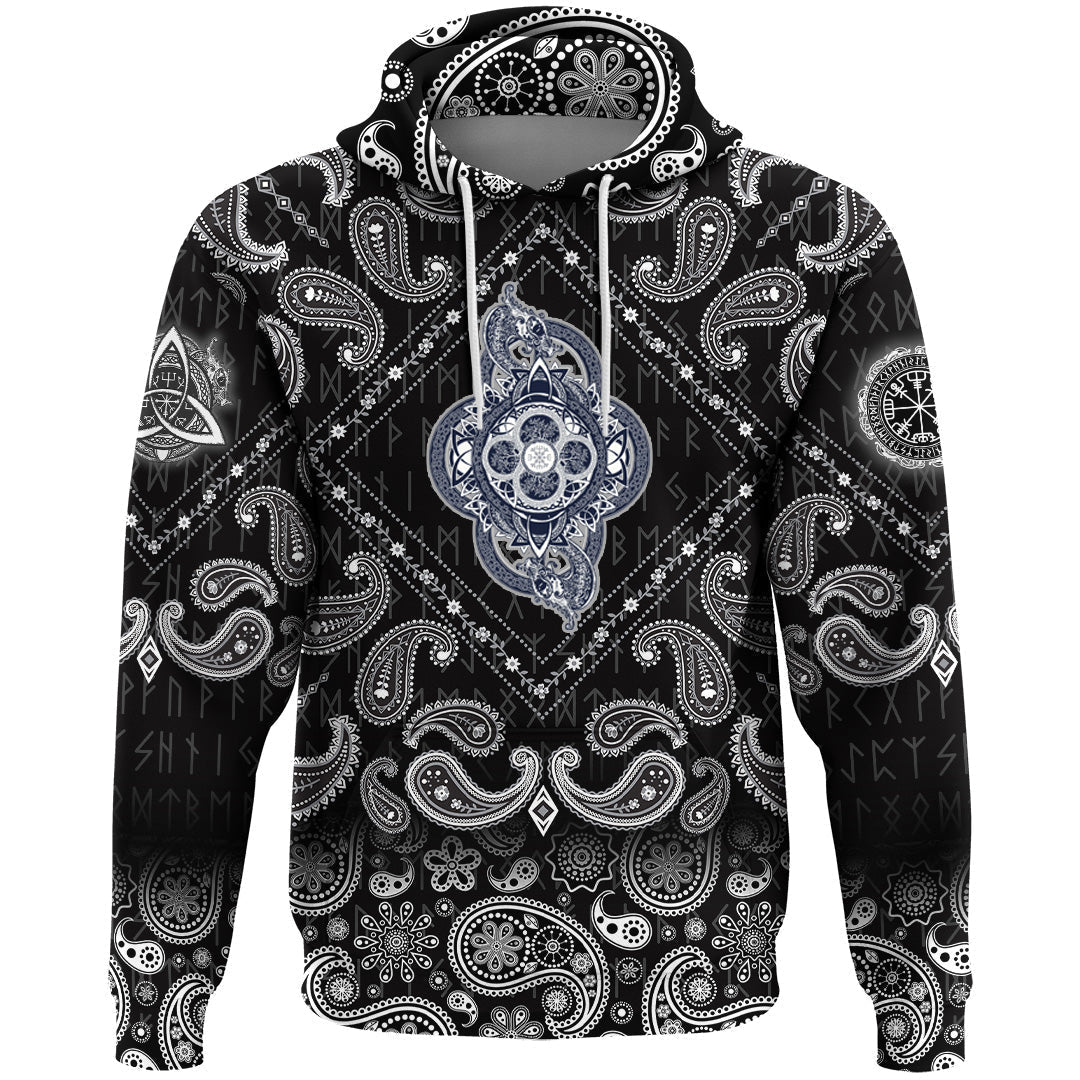 Viking Hoodie Celtic Tree Of Life Tattoo with Bandana Paisley Style RLT12
