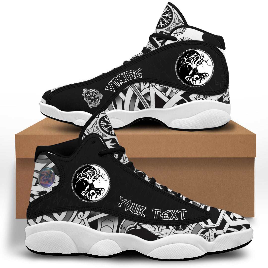 (Custom) Viking - Celtic Symbol Of Yin And Yang Druidic Yggdrasil Tree Sneakers J13 RLT12