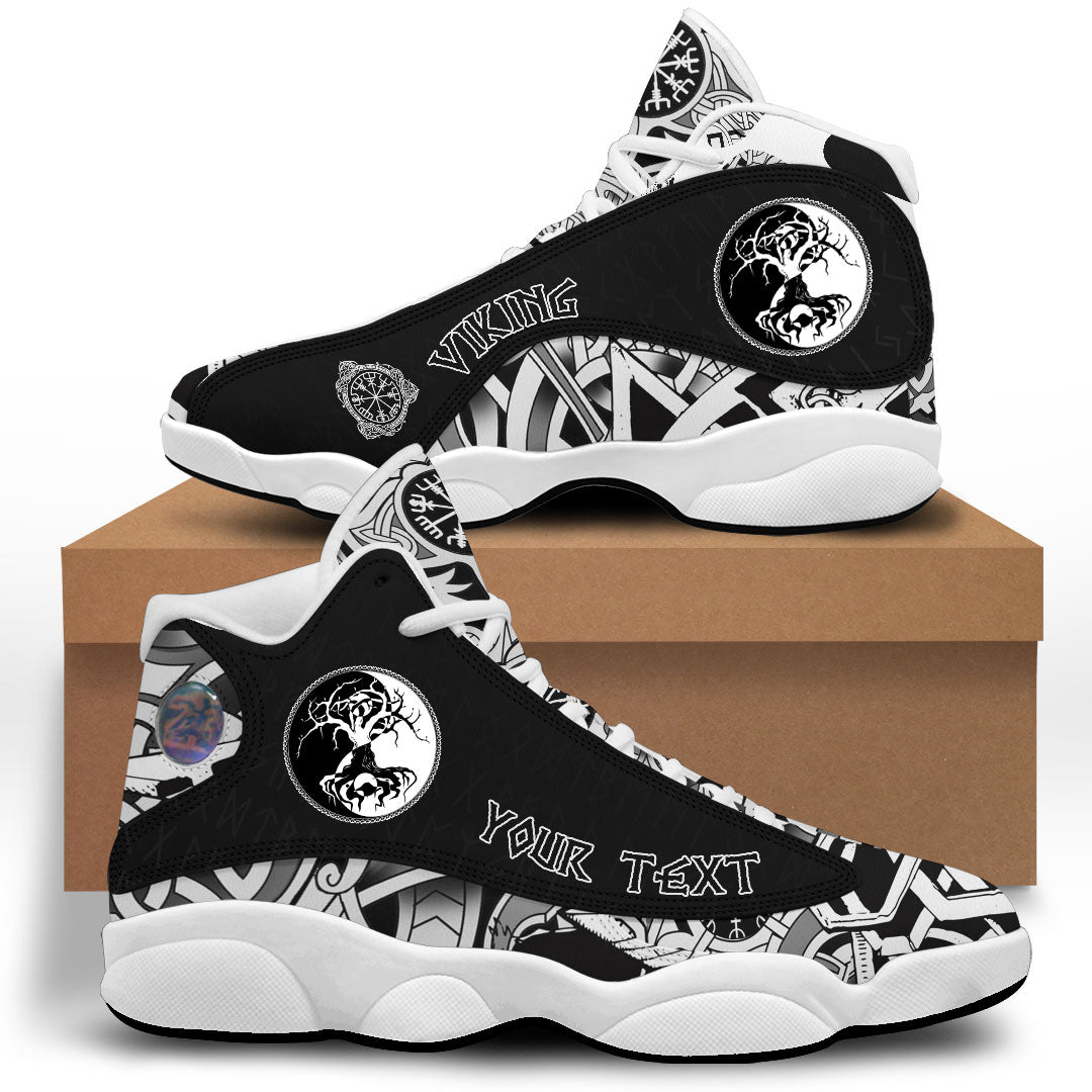 (Custom) Viking - Celtic Symbol Of Yin And Yang Druidic Yggdrasil Tree Sneakers J13 RLT12