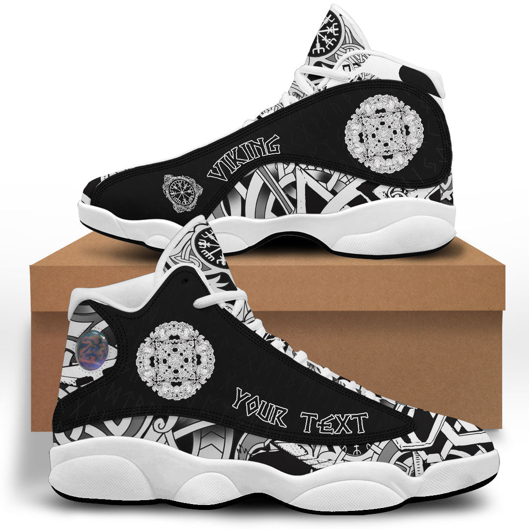 (Custom) Viking - Celtic Symbol Ravens Cross Mandala Sneakers J13 RLT12