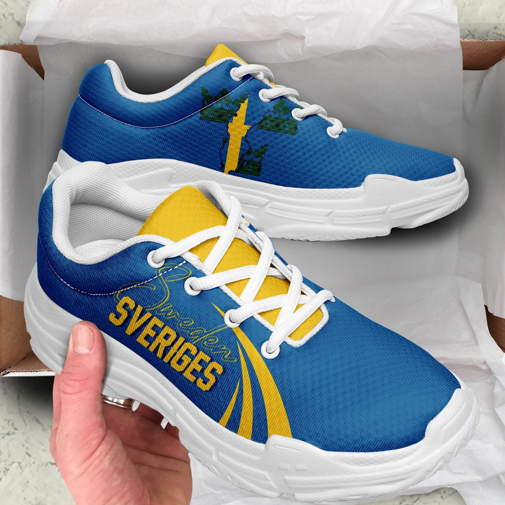 Sweden Three Crowns Chunky Sneakers Heja Sverige LT7