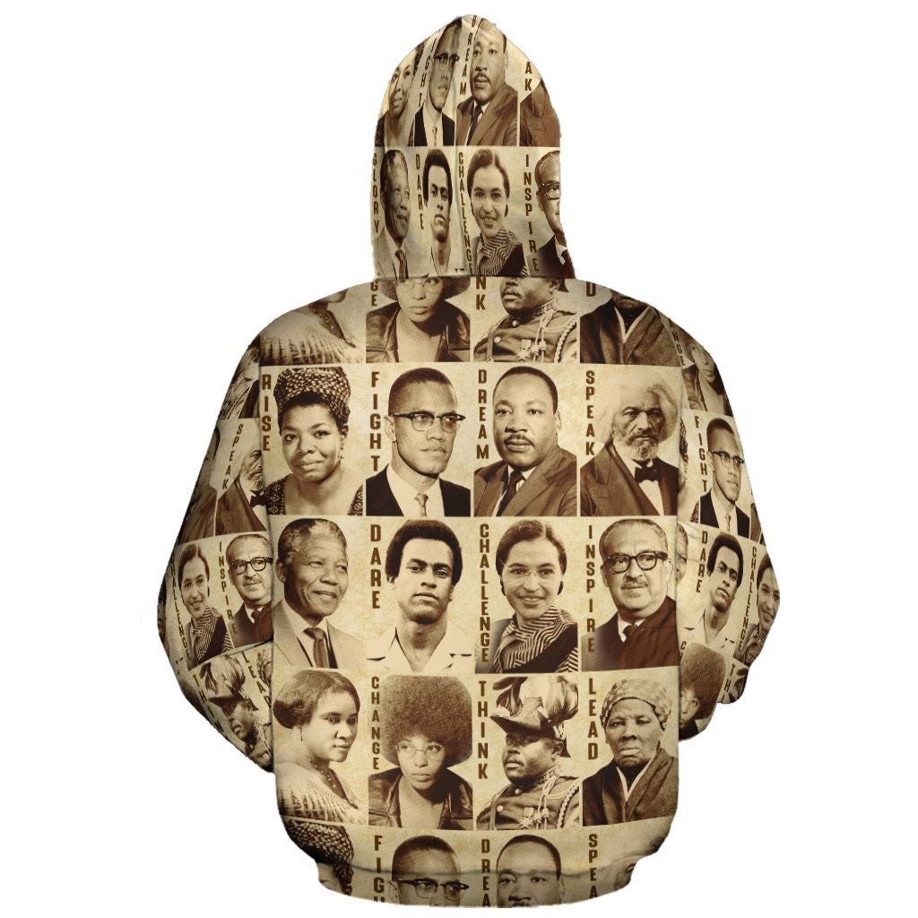 African Hoodie Civil Rights Leaders 3 Zip Hoodie