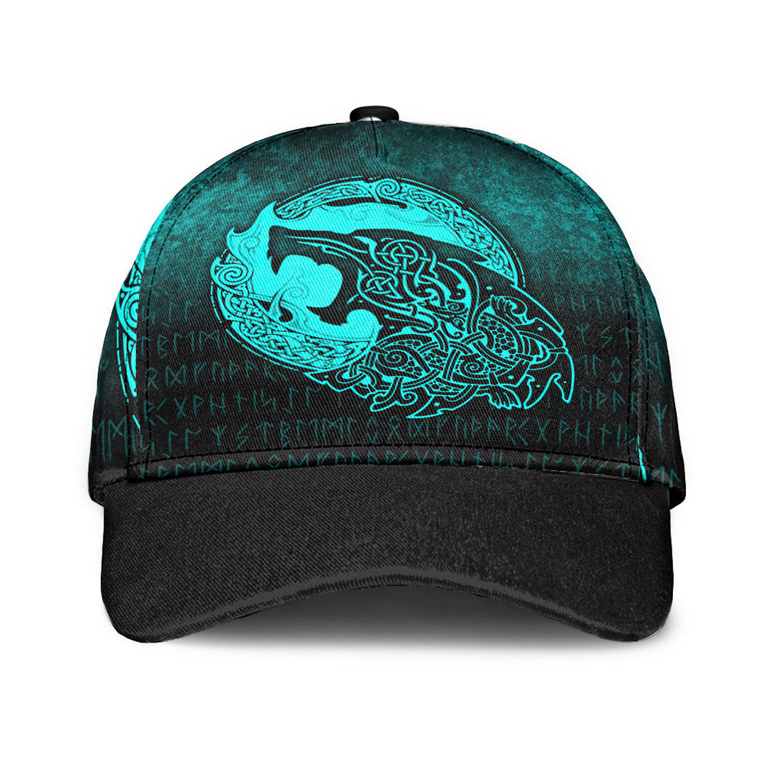 Viking Classic Cap Fenrir Viking 3D Tattoo Cyan Version Classic Cap RLT12