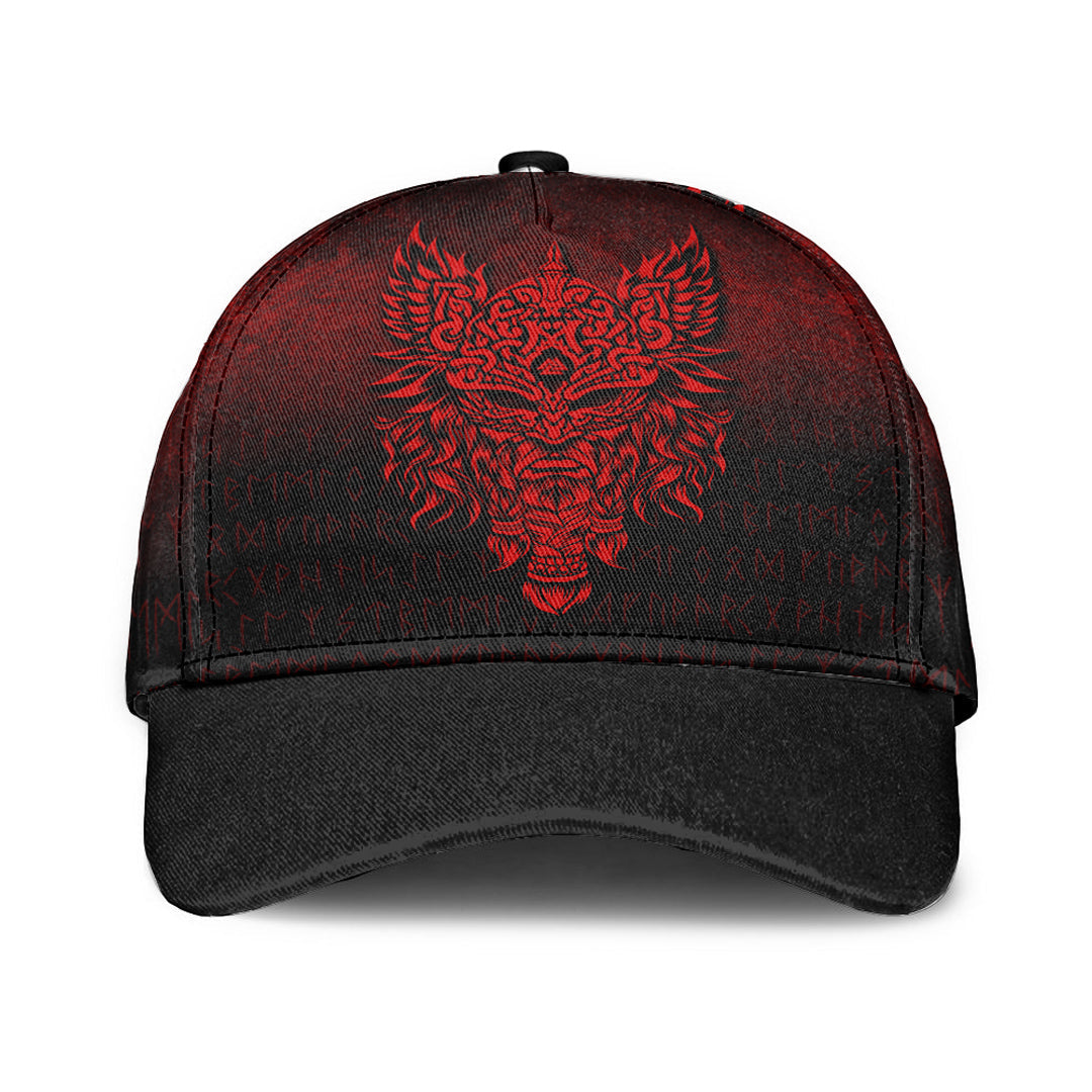 Viking Classic Cap Odin The Allfather Asgard God and Chief Of Aesir Red Version Classic Cap RLT12