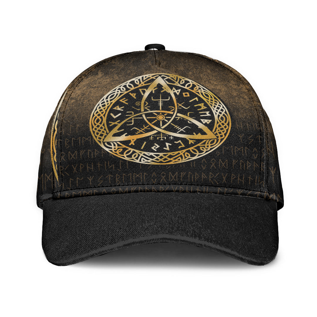 Viking Classic Cap Vegvisir Nordic Viking Rune Gold Version Classic Cap RLT12