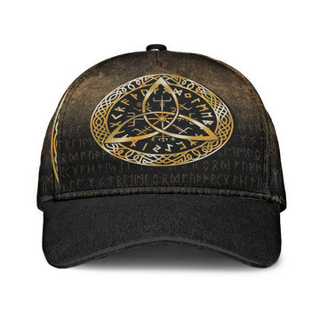 Viking Classic Cap Vegvisir Nordic Viking Rune Gold Version Classic Cap RLT12