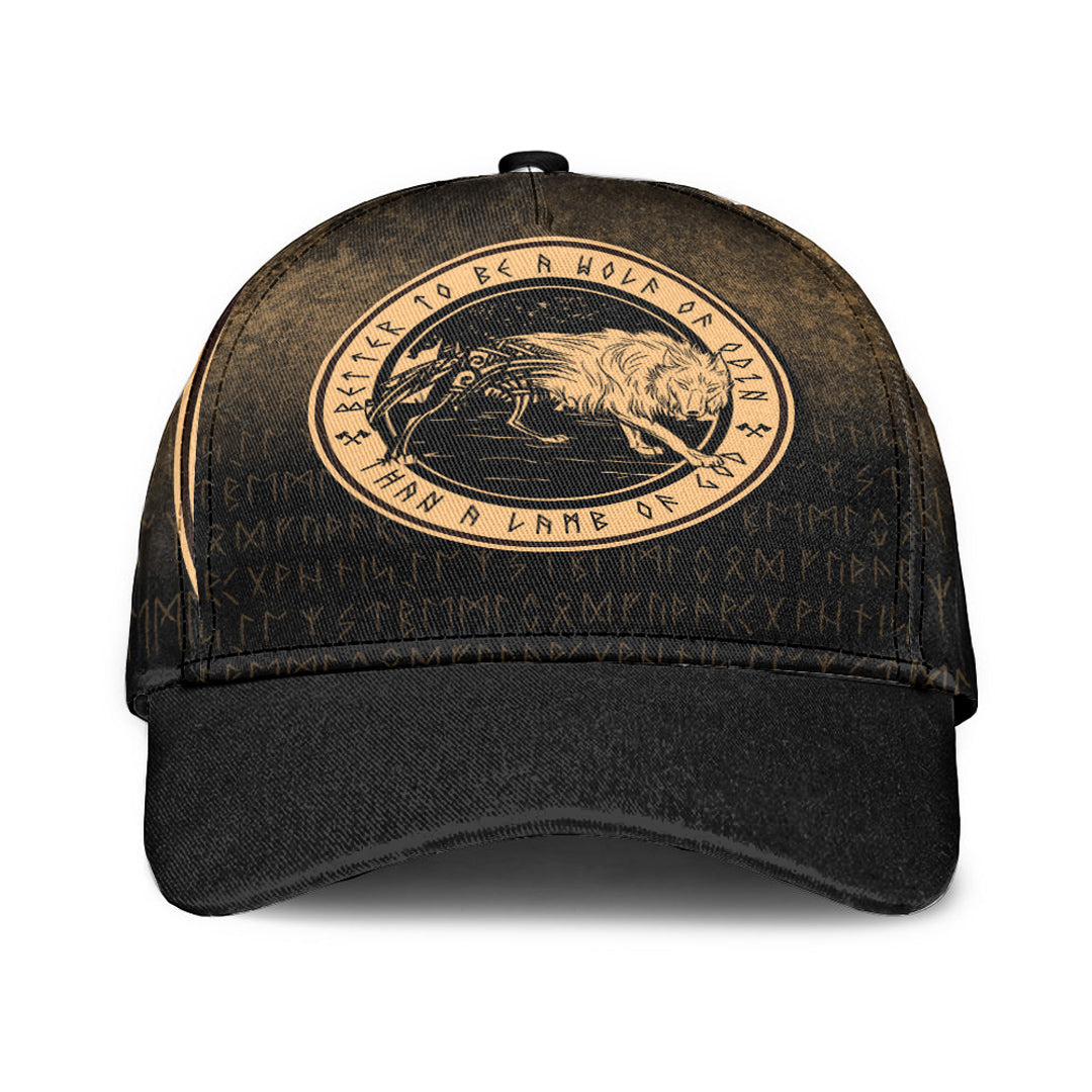 Wonder Print Shop Classic Cap - Wolf Of Odin - Gold Version Classic Cap RLT12