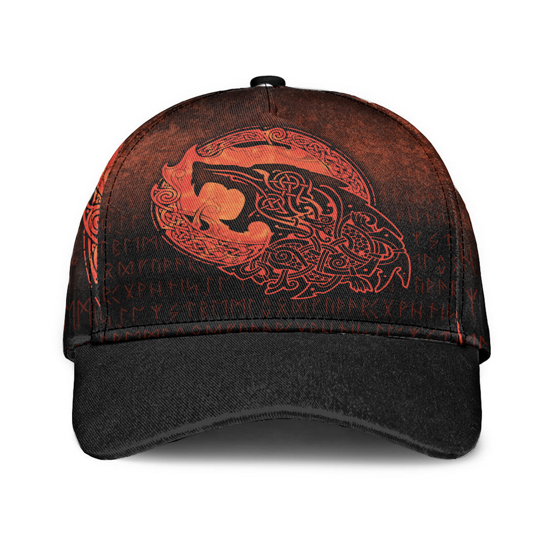 Viking Classic Cap Fenrir Viking 3D Tattoo Orange Version Classic Cap RLT12