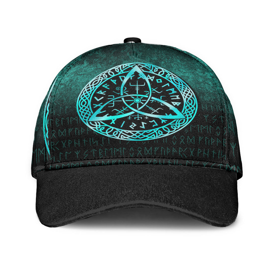 Viking Classic Cap Vegvisir Nordic Viking Rune Cyan Version Classic Cap RLT12