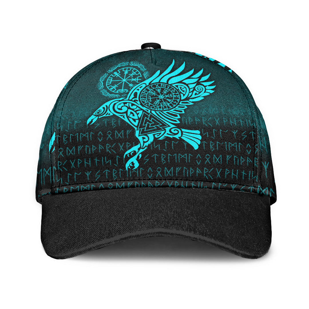 Viking Classic Cap Raven Vegvisir Tattoo Cyan Version Classic Cap RLT12