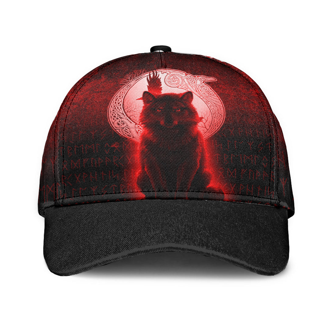 Viking Classic Cap Fenrir Viking Wolf Red Version Classic Cap RLT12