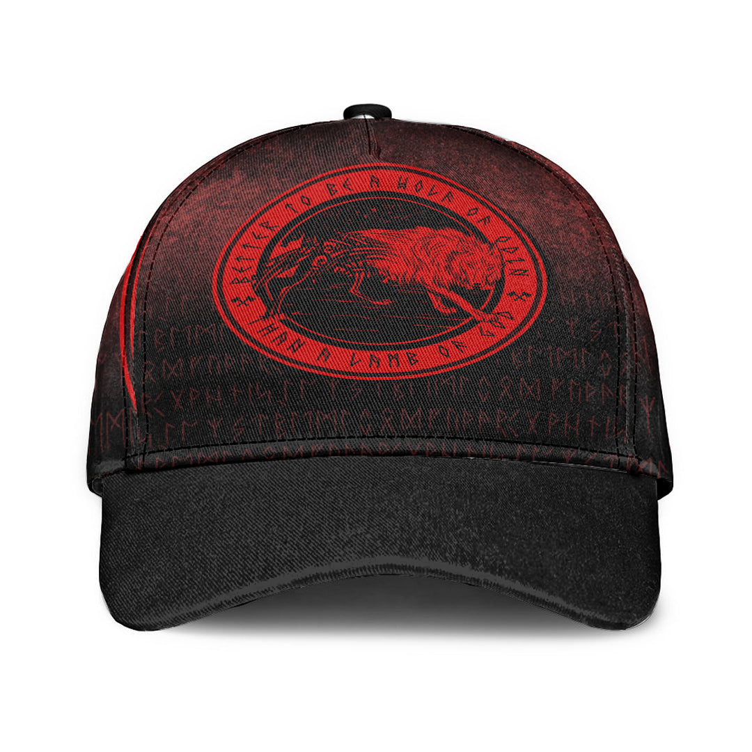 Wonder Print Shop Classic Cap - Wolf Of Odin - Red Version Classic Cap RLT12