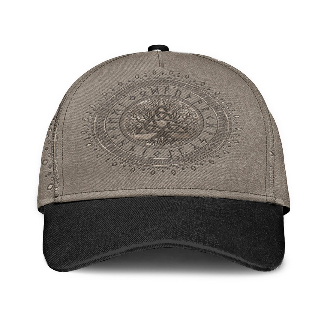 Viking Classic Cap Tree Of Life with Triquetra Beige Classic Cap RLT12