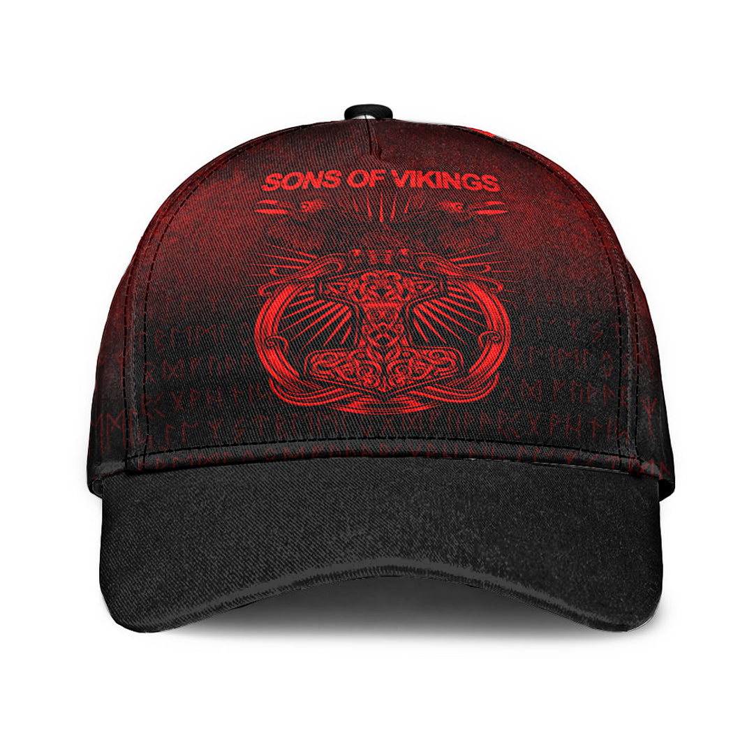Viking Classic Cap Vikings Ravens Mjolnir Red Version Classic Cap RLT12