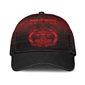 Viking Classic Cap Vikings Ravens Mjolnir Red Version Classic Cap RLT12