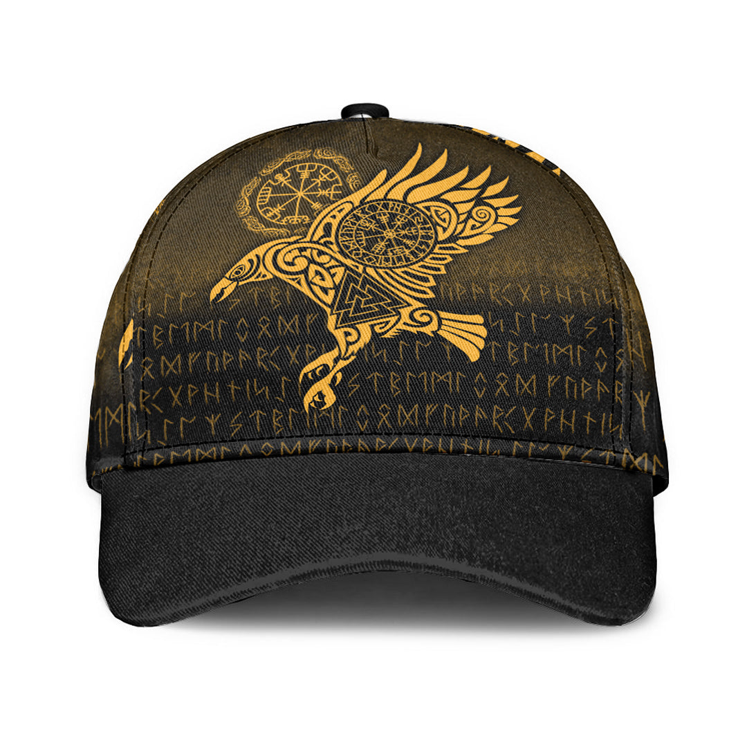 Viking Classic Cap Raven Vegvisir Tattoo Gold Version Classic Cap RLT12