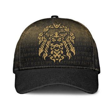 Viking Classic Cap Viking God Odin Allfather In Asgard Raven God Gold Version Classic Cap RLT12