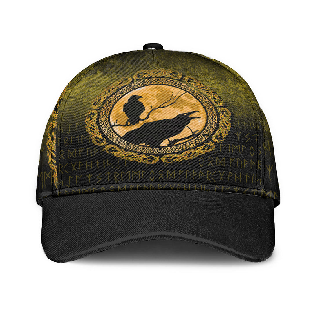 Viking Classic Cap Vikings Huginn Muninn Odin Ravens Gold Version Classic Cap RLT12