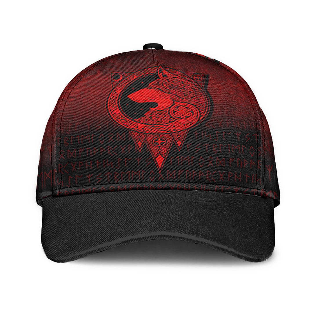 Viking Classic Cap Viking Norse Wolf Red Version Classic Cap RLT12