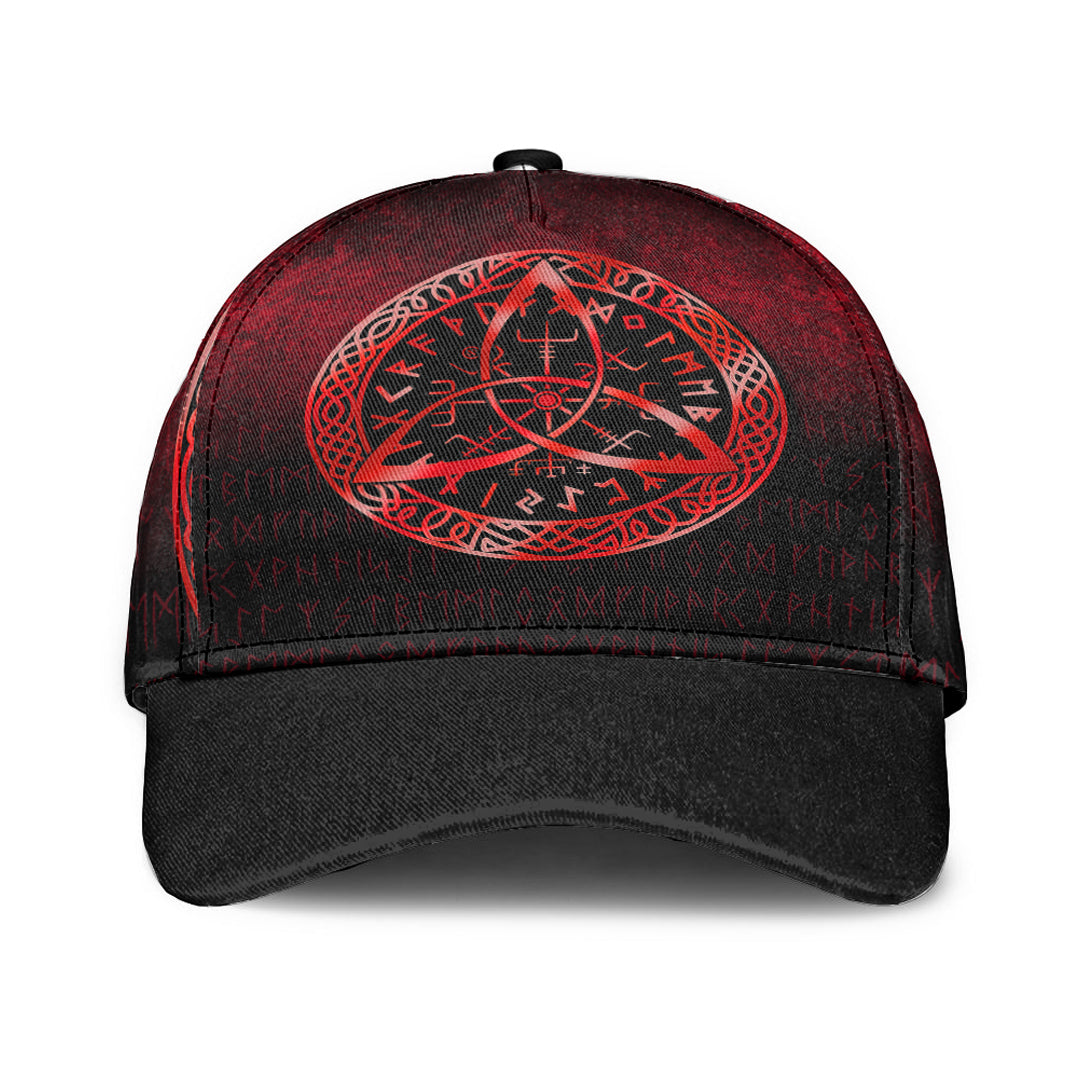 Viking Classic Cap Vegvisir Nordic Viking Rune Red Version Classic Cap RLT12