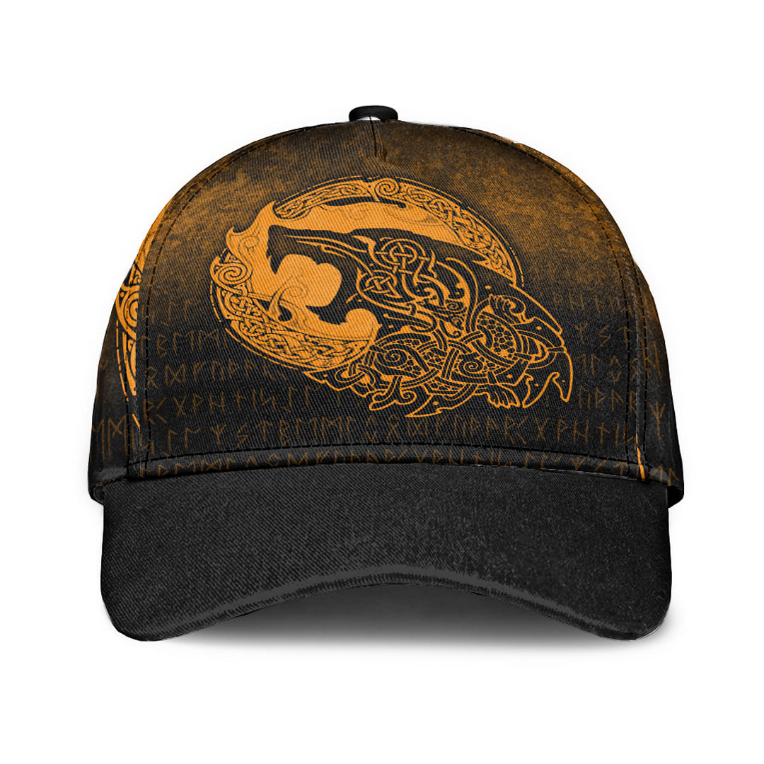 Viking Classic Cap Fenrir Viking 3D Tattoo Gold Version Classic Cap RLT12