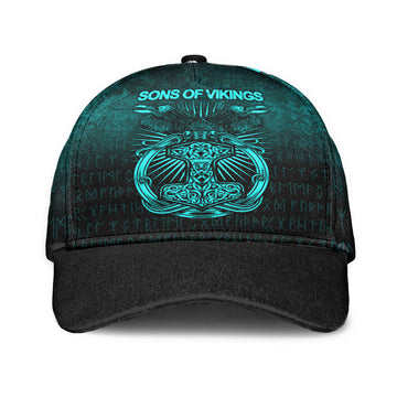 Viking Classic Cap Vikings Ravens Mjolnir Cyan Version Classic Cap RLT12