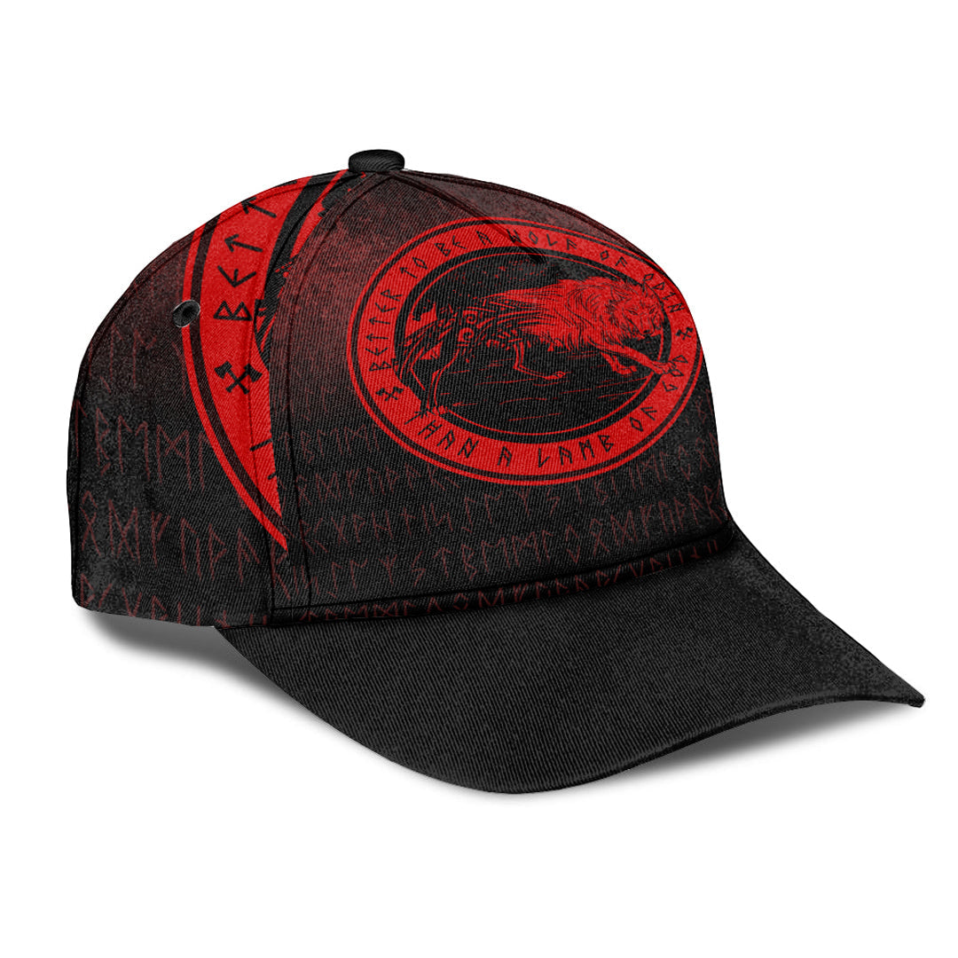 Wonder Print Shop Classic Cap - Wolf Of Odin - Red Version Classic Cap RLT12