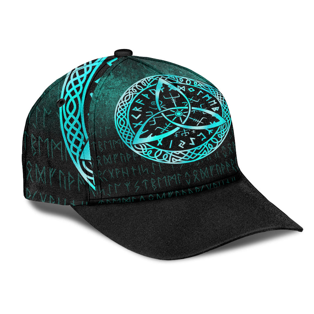 Viking Classic Cap Vegvisir Nordic Viking Rune Cyan Version Classic Cap RLT12