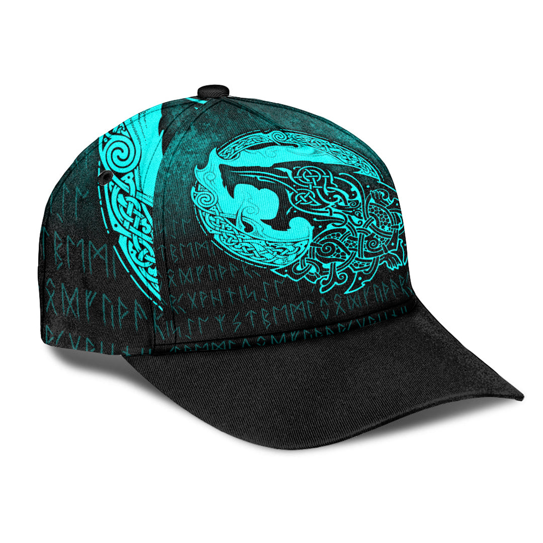 Viking Classic Cap Fenrir Viking 3D Tattoo Cyan Version Classic Cap RLT12