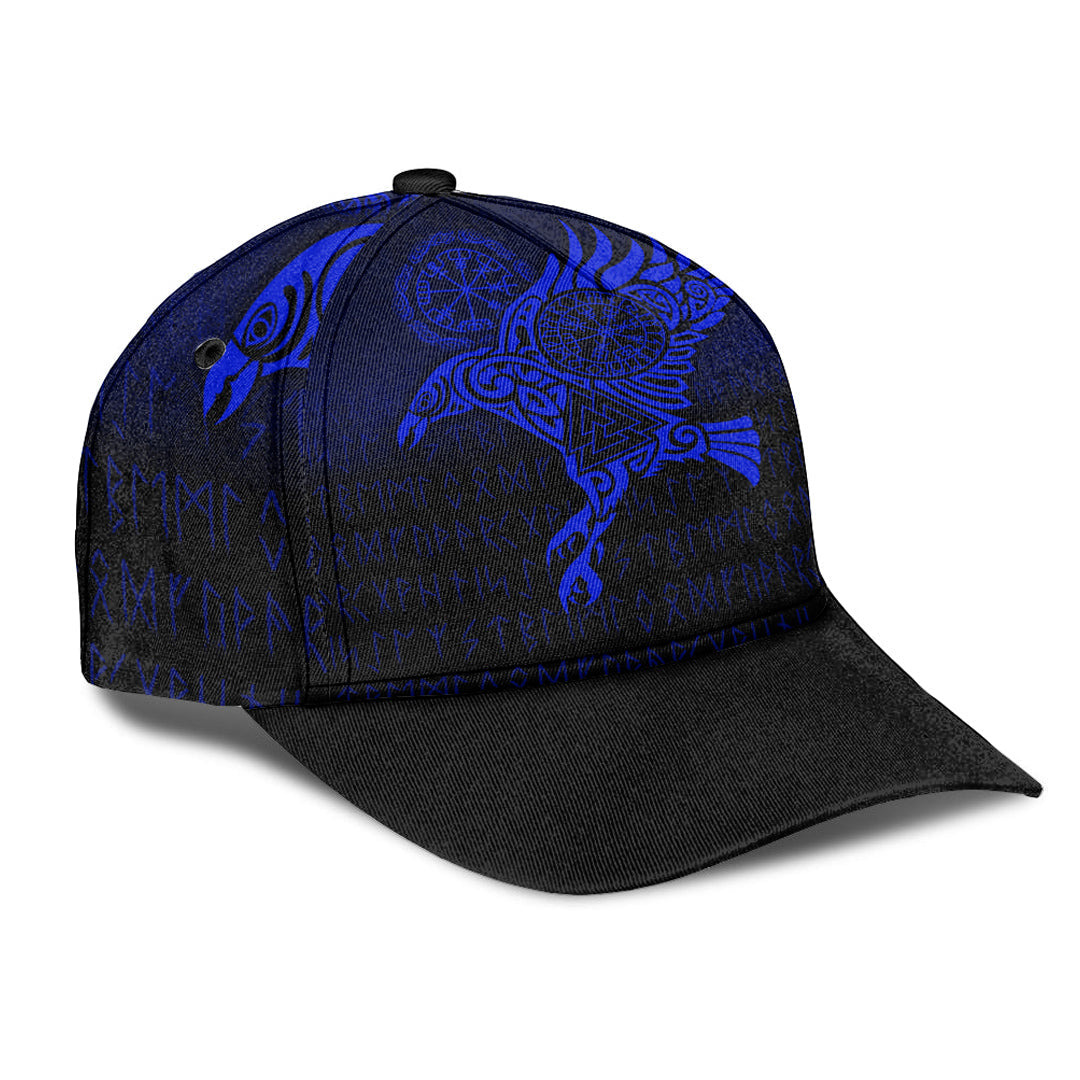 Viking Classic Cap Raven Vegvisir Tattoo Blue Version Classic Cap RLT12