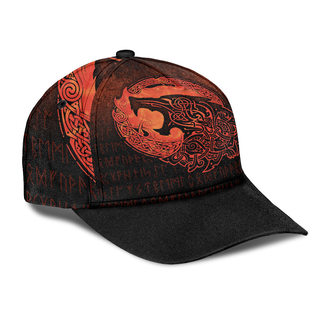 Viking Classic Cap Fenrir Viking 3D Tattoo Orange Version Classic Cap RLT12
