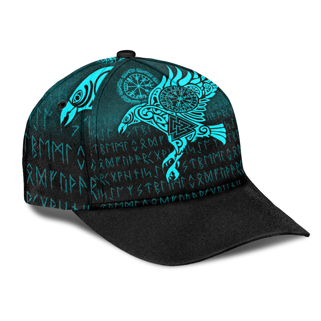 Viking Classic Cap Raven Vegvisir Tattoo Cyan Version Classic Cap RLT12