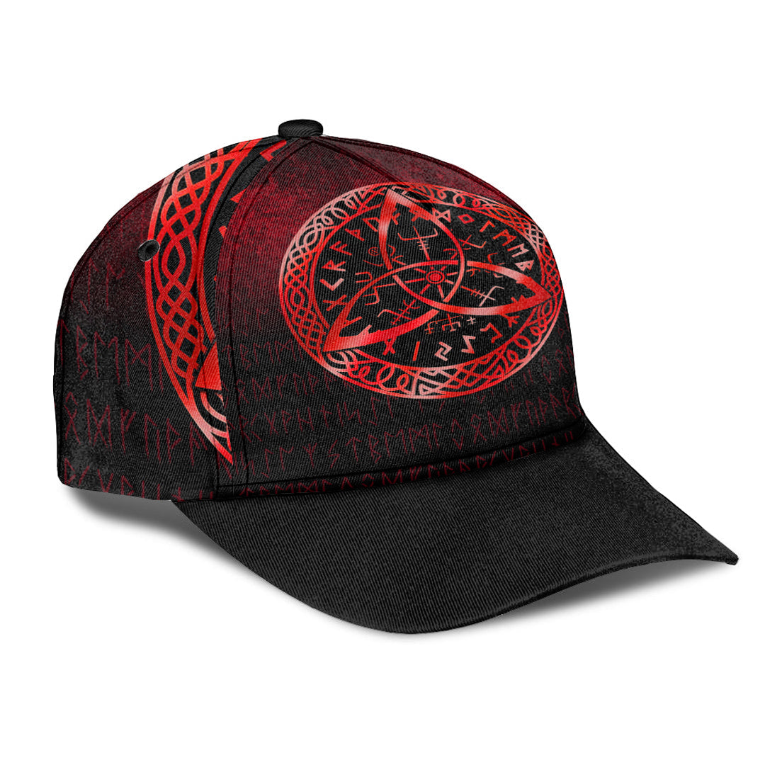 Viking Classic Cap Vegvisir Nordic Viking Rune Red Version Classic Cap RLT12