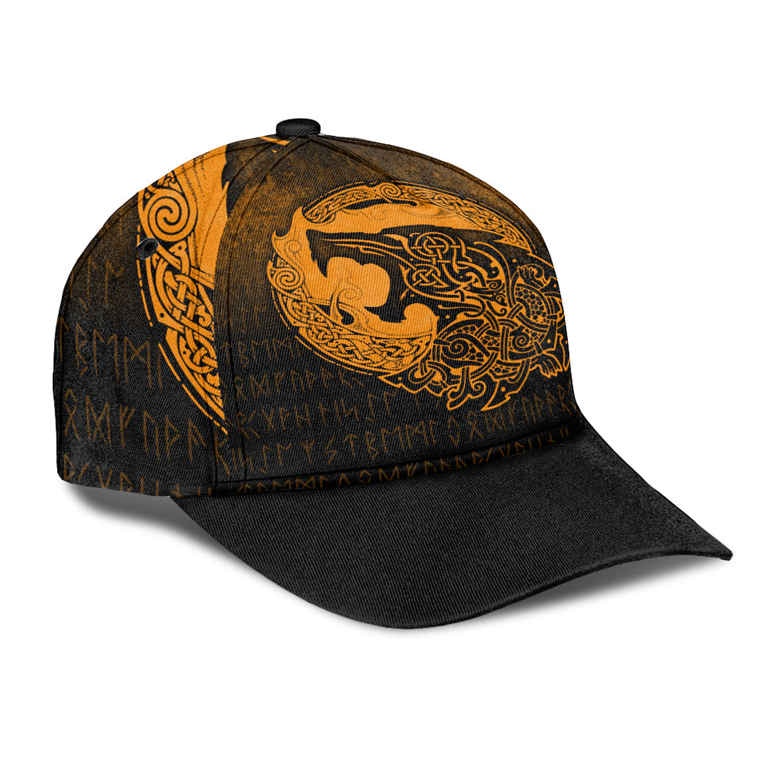 Viking Classic Cap Fenrir Viking 3D Tattoo Gold Version Classic Cap RLT12