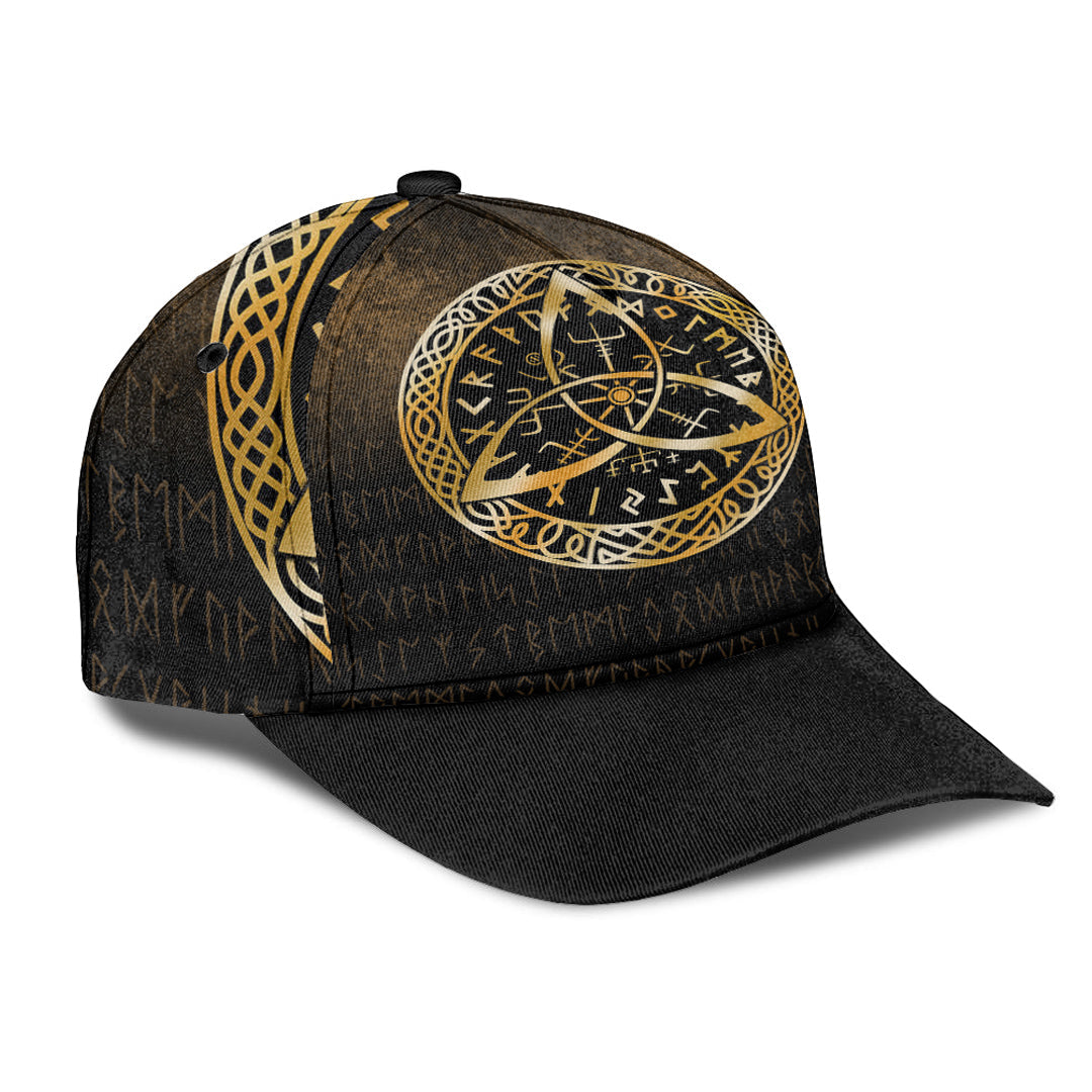 Viking Classic Cap Vegvisir Nordic Viking Rune Gold Version Classic Cap RLT12