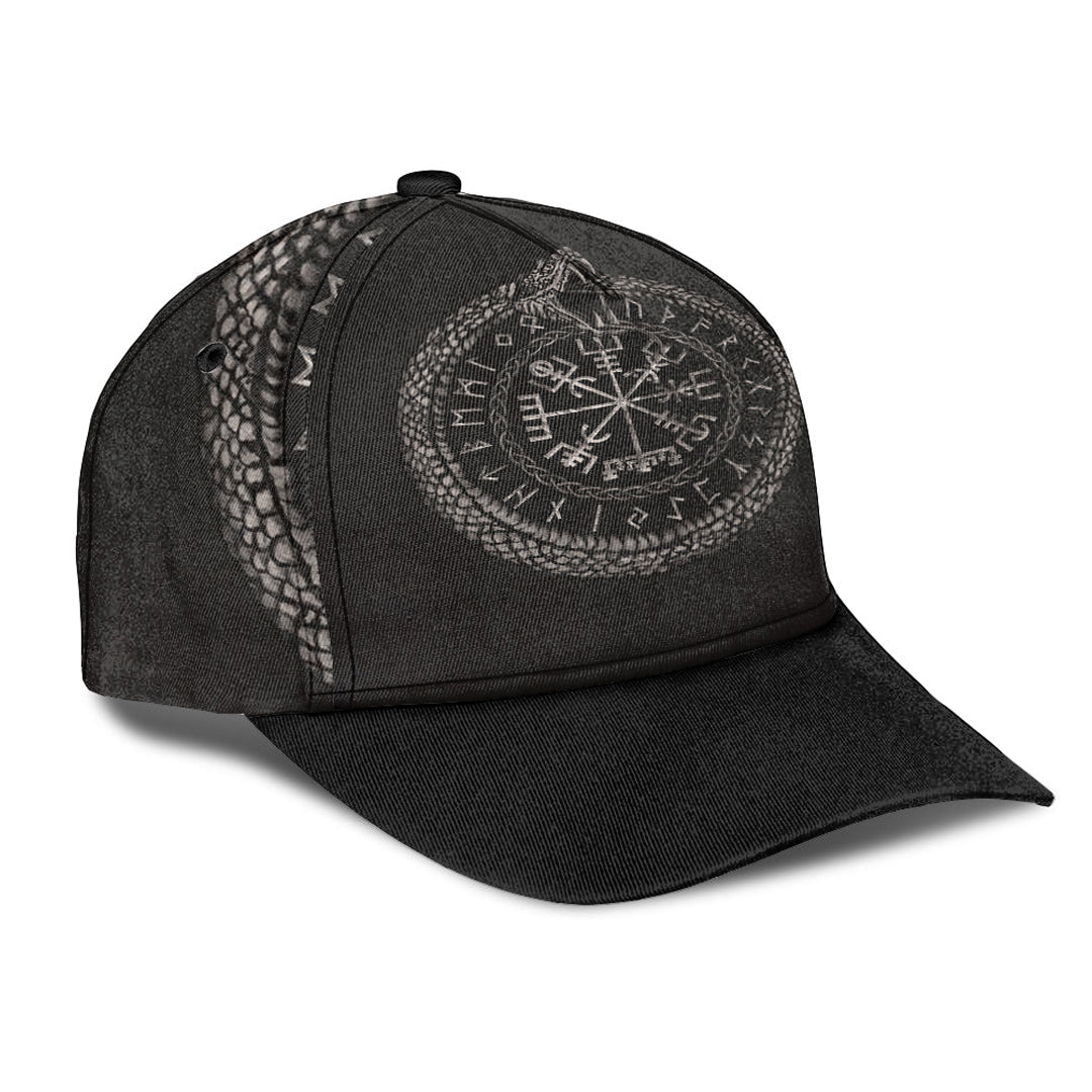 Viking Classic Cap Viking Vegvisir with Ouroboros and Runes Classic Cap RLT12
