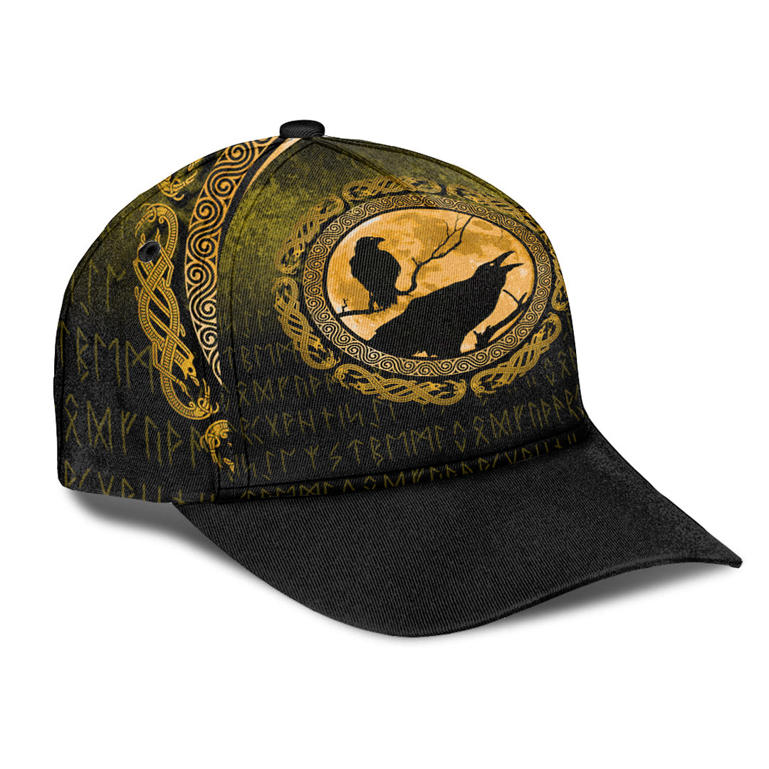 Viking Classic Cap Vikings Huginn Muninn Odin Ravens Gold Version Classic Cap RLT12
