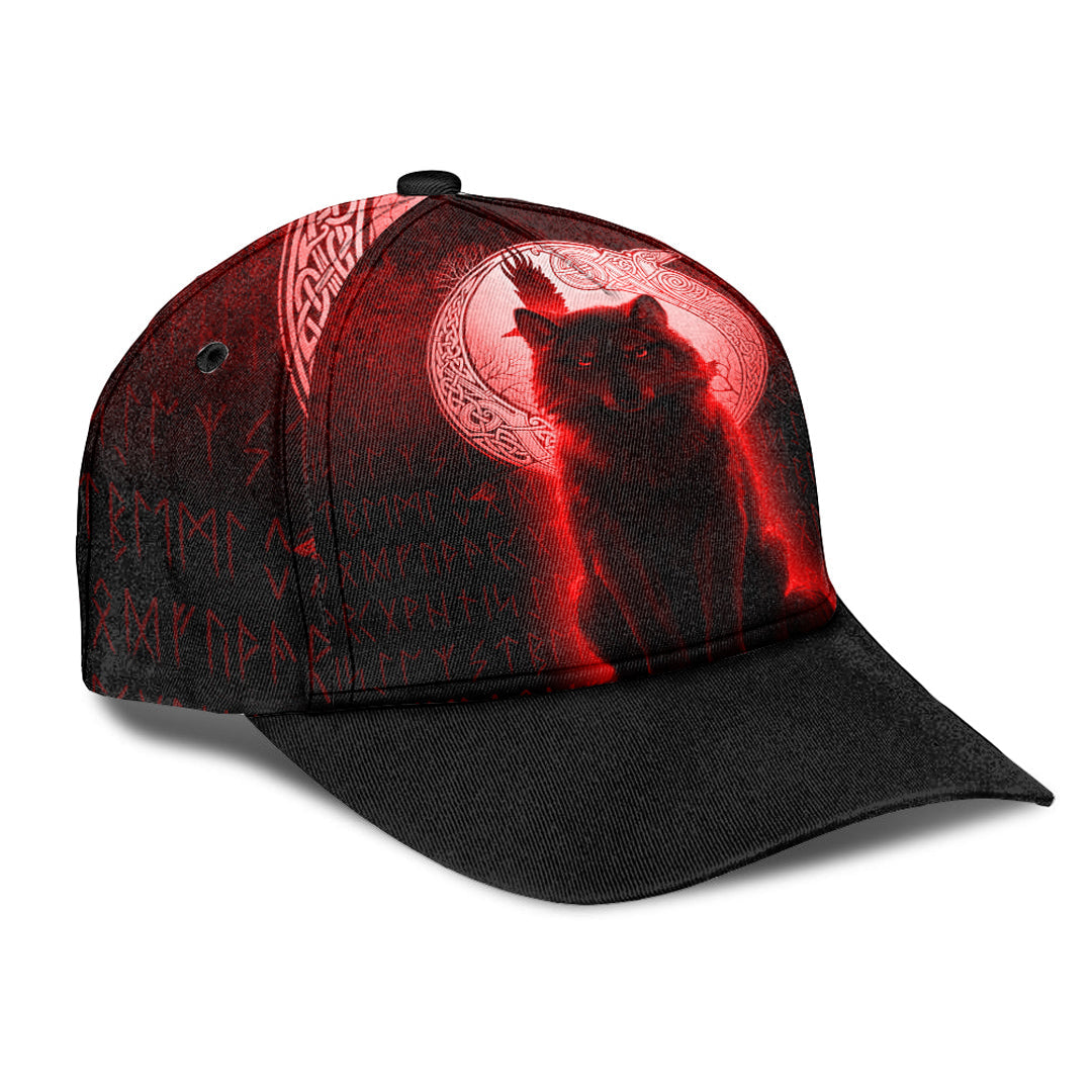 Viking Classic Cap Fenrir Viking Wolf Red Version Classic Cap RLT12