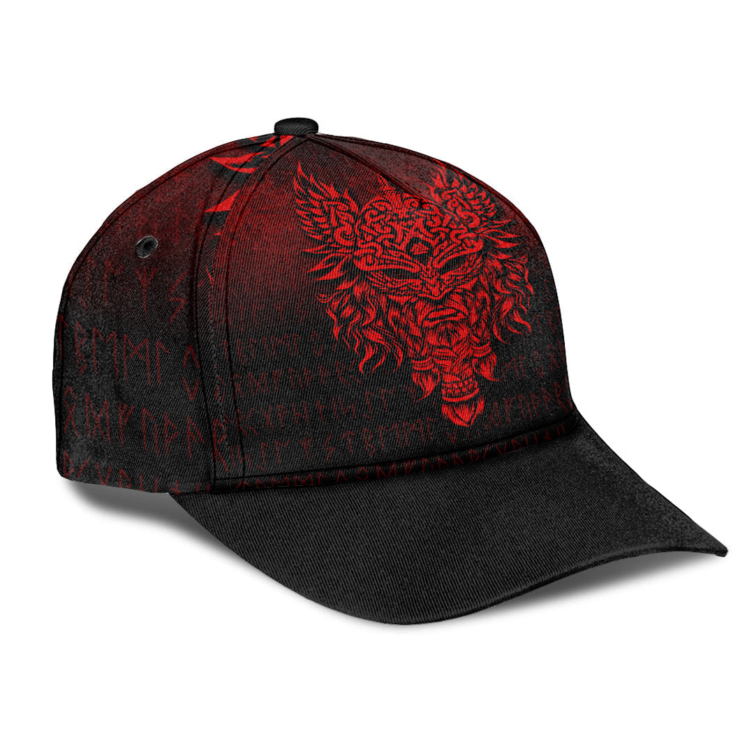 Viking Classic Cap Odin The Allfather Asgard God and Chief Of Aesir Red Version Classic Cap RLT12