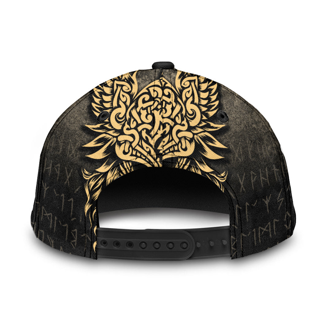 Viking Classic Cap Odin The Allfather Asgard God and Chief Of Aesir Gold Version Classic Cap RLT12