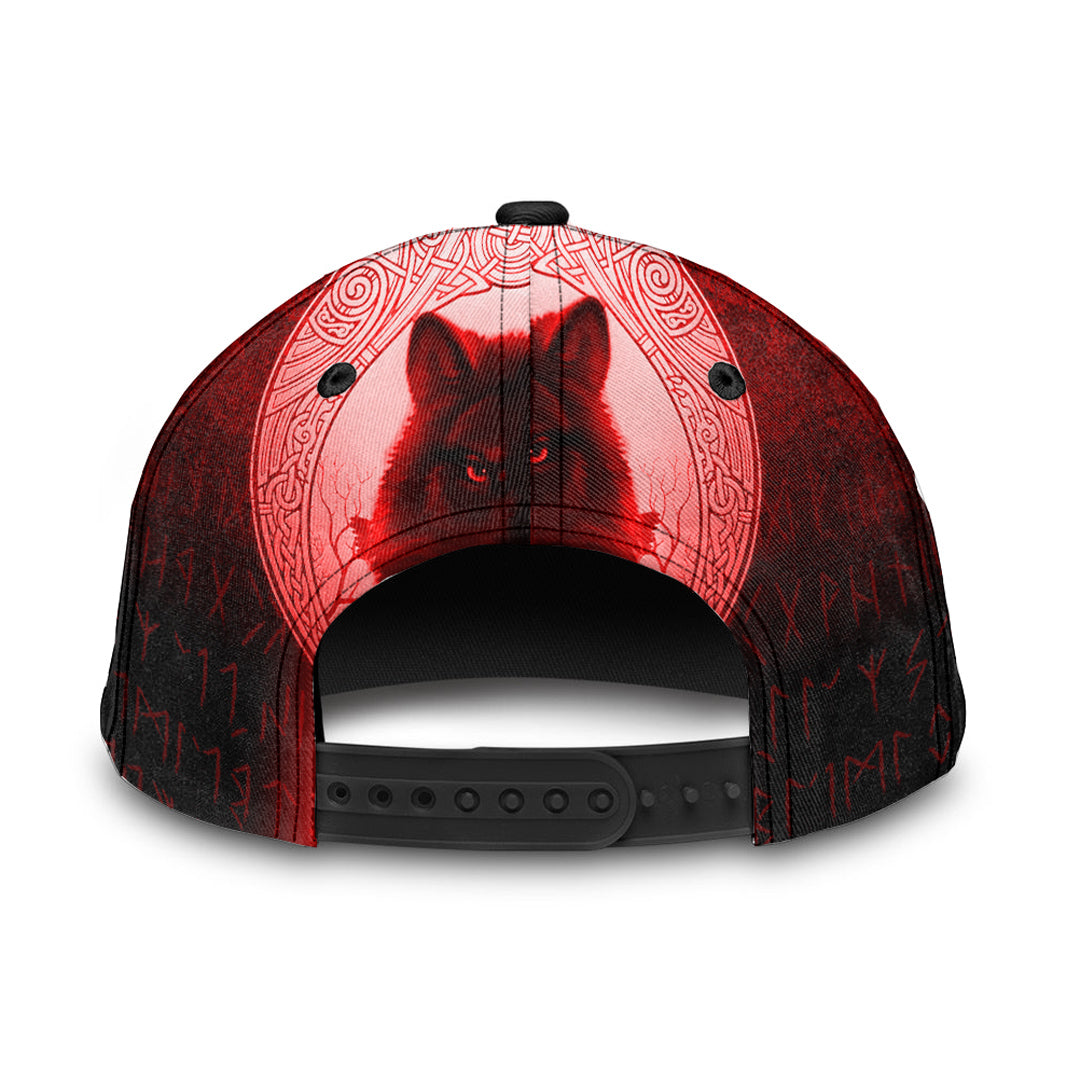 Viking Classic Cap Fenrir Viking Wolf Red Version Classic Cap RLT12