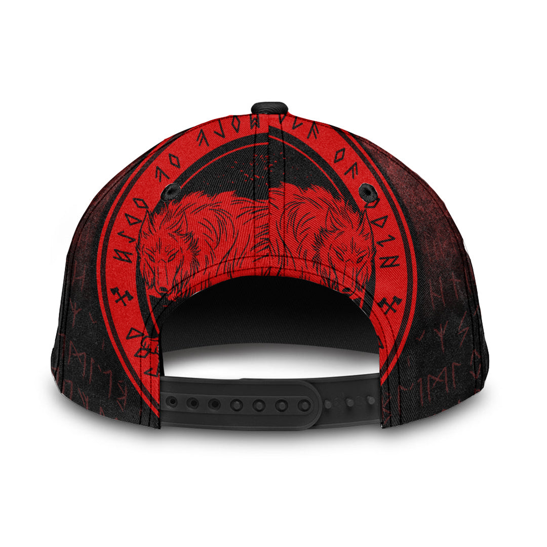 Wonder Print Shop Classic Cap - Wolf Of Odin - Red Version Classic Cap RLT12