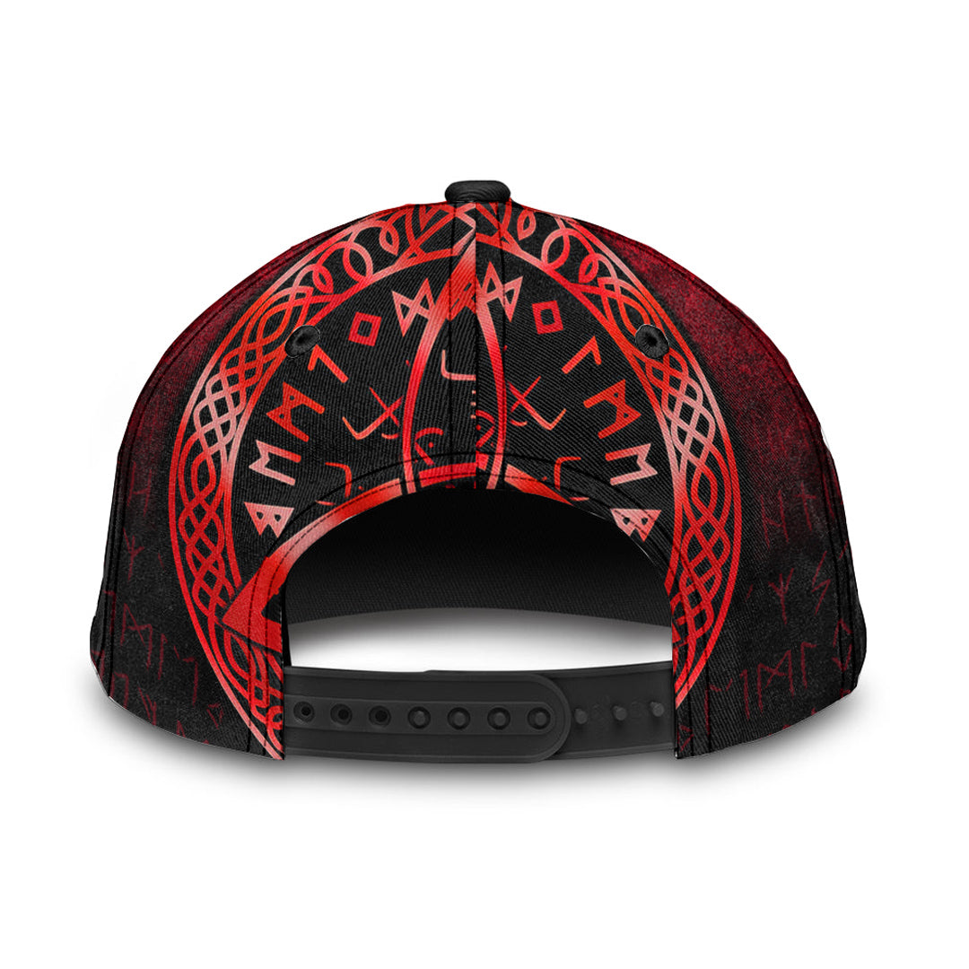 Viking Classic Cap Vegvisir Nordic Viking Rune Red Version Classic Cap RLT12