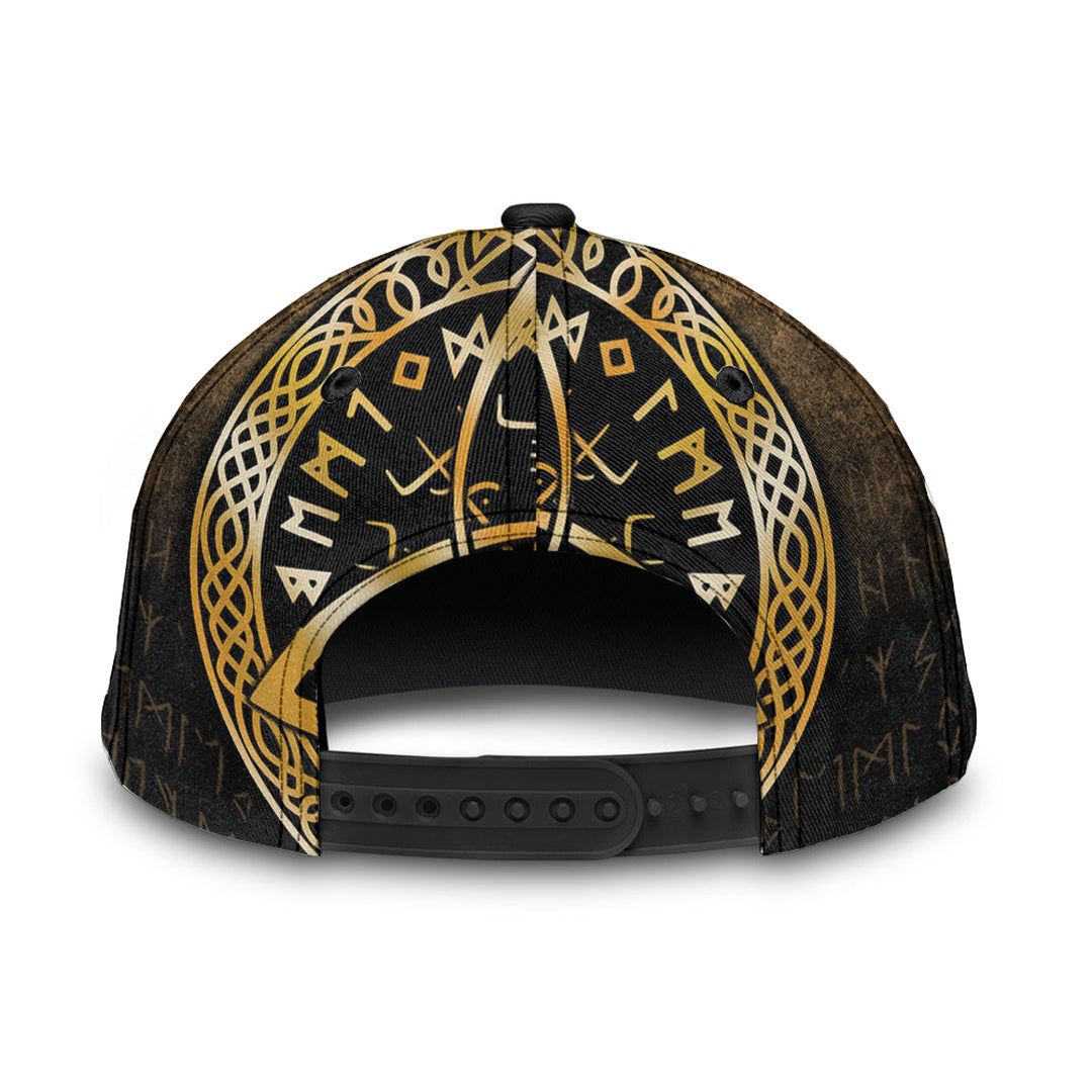 Viking Classic Cap Vegvisir Nordic Viking Rune Gold Version Classic Cap RLT12